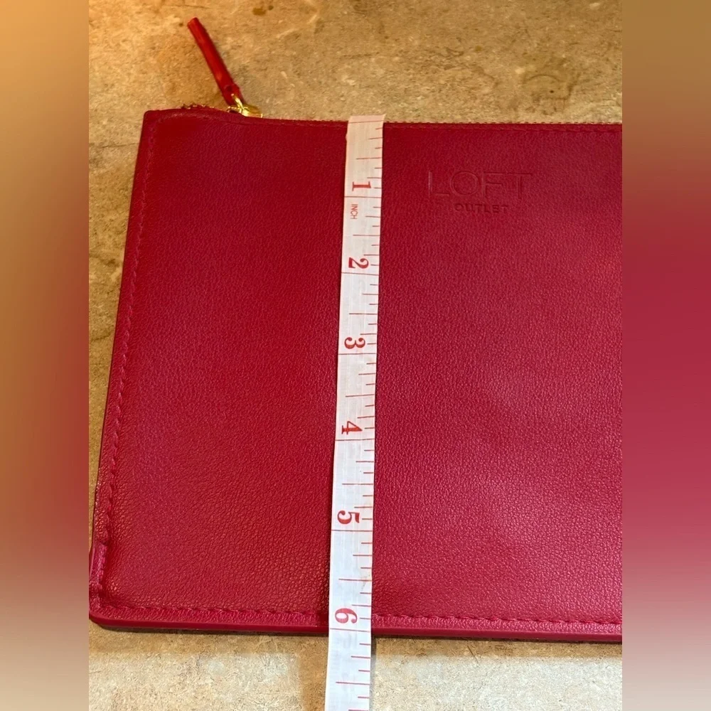 Loft Outlet Faux Leather Clutch Purse Bag Red NWOT